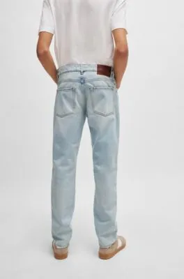 Vaqueros regular fit de denim rígido azul