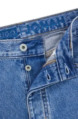 Vaqueros regular fit en denim azul lavado a la piedra
