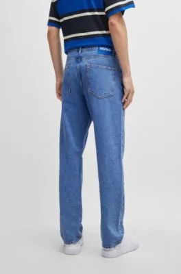 Vaqueros regular fit en denim azul lavado a la piedra