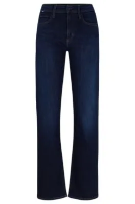 Vaqueros straight fit en denim elástico azul