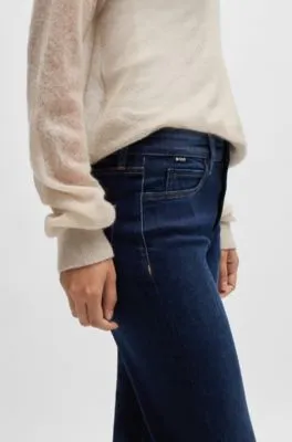Vaqueros straight fit en denim elástico azul