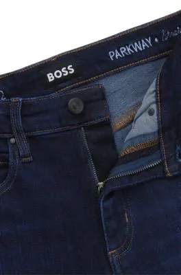Vaqueros straight fit en denim elástico azul