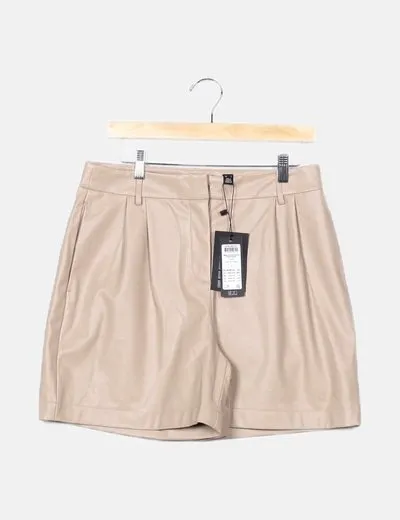 Vero Moda Short beige polipiel