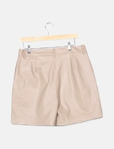Vero Moda Short beige polipiel