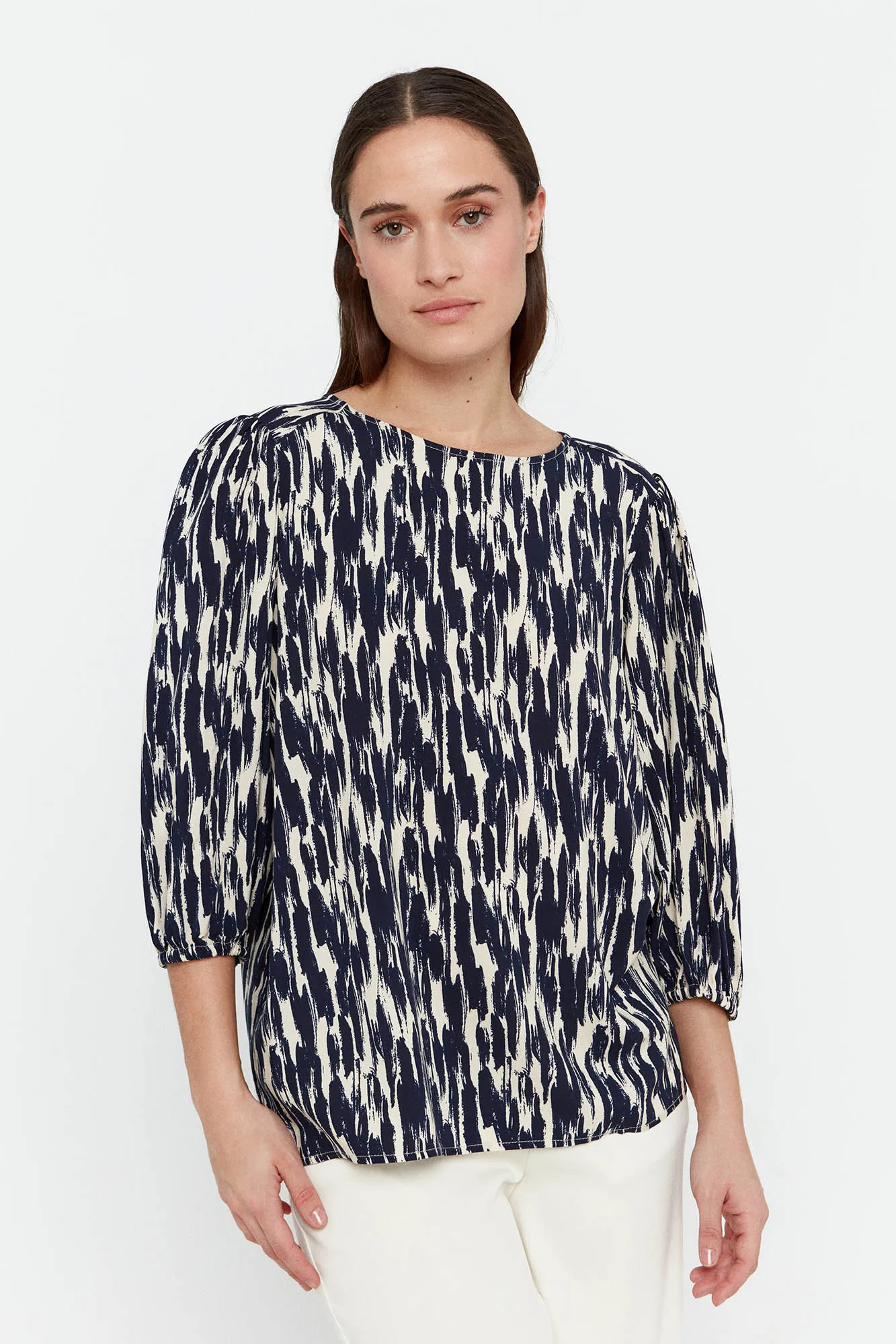 Vero Moda Top de manga 3/4 y cuello redondo