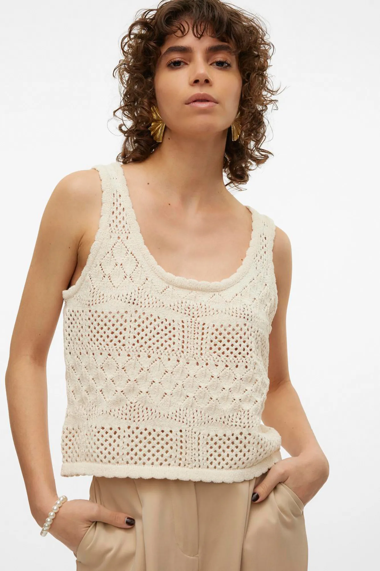 Vero Moda Top de punto detalles calados