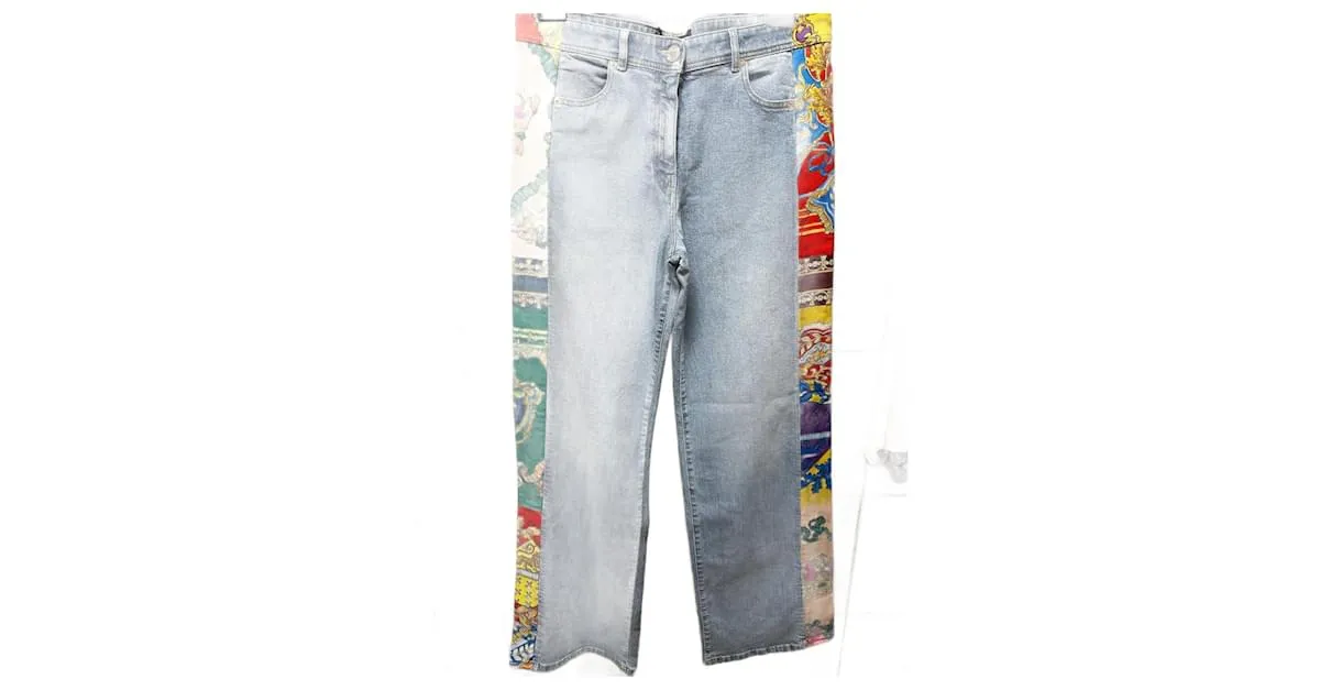 Versace Royal Rebellion denim de pernera ancha Azul Multicolor Azul claro 