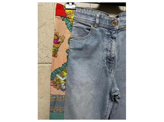 Versace Royal Rebellion denim de pernera ancha Azul Multicolor Azul claro 