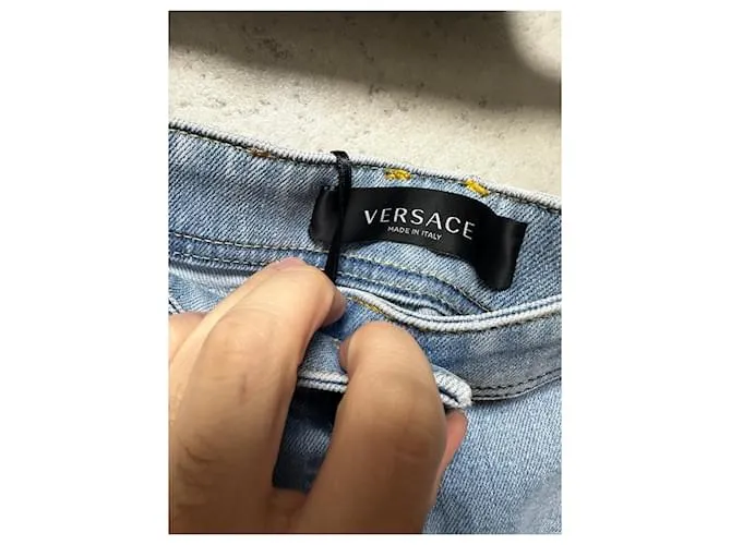 Versace Royal Rebellion denim de pernera ancha Azul Multicolor Azul claro 