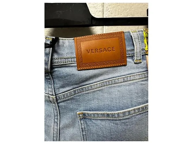 Versace Royal Rebellion denim de pernera ancha Azul Multicolor Azul claro 