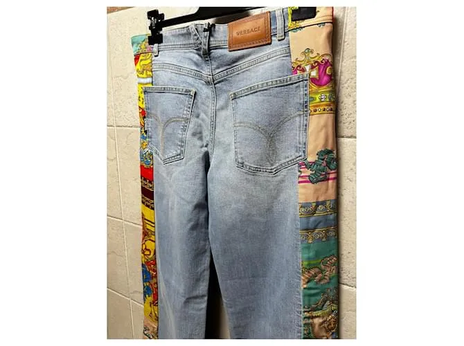 Versace Royal Rebellion denim de pernera ancha Azul Multicolor Azul claro 
