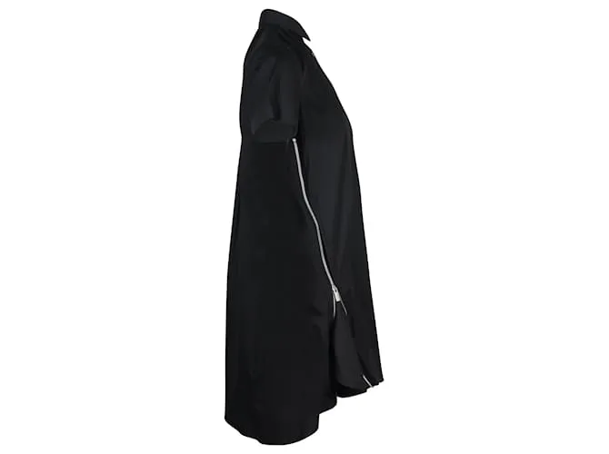 Vestido Camisero con Cremallera Sacai en Poliéster Negro 