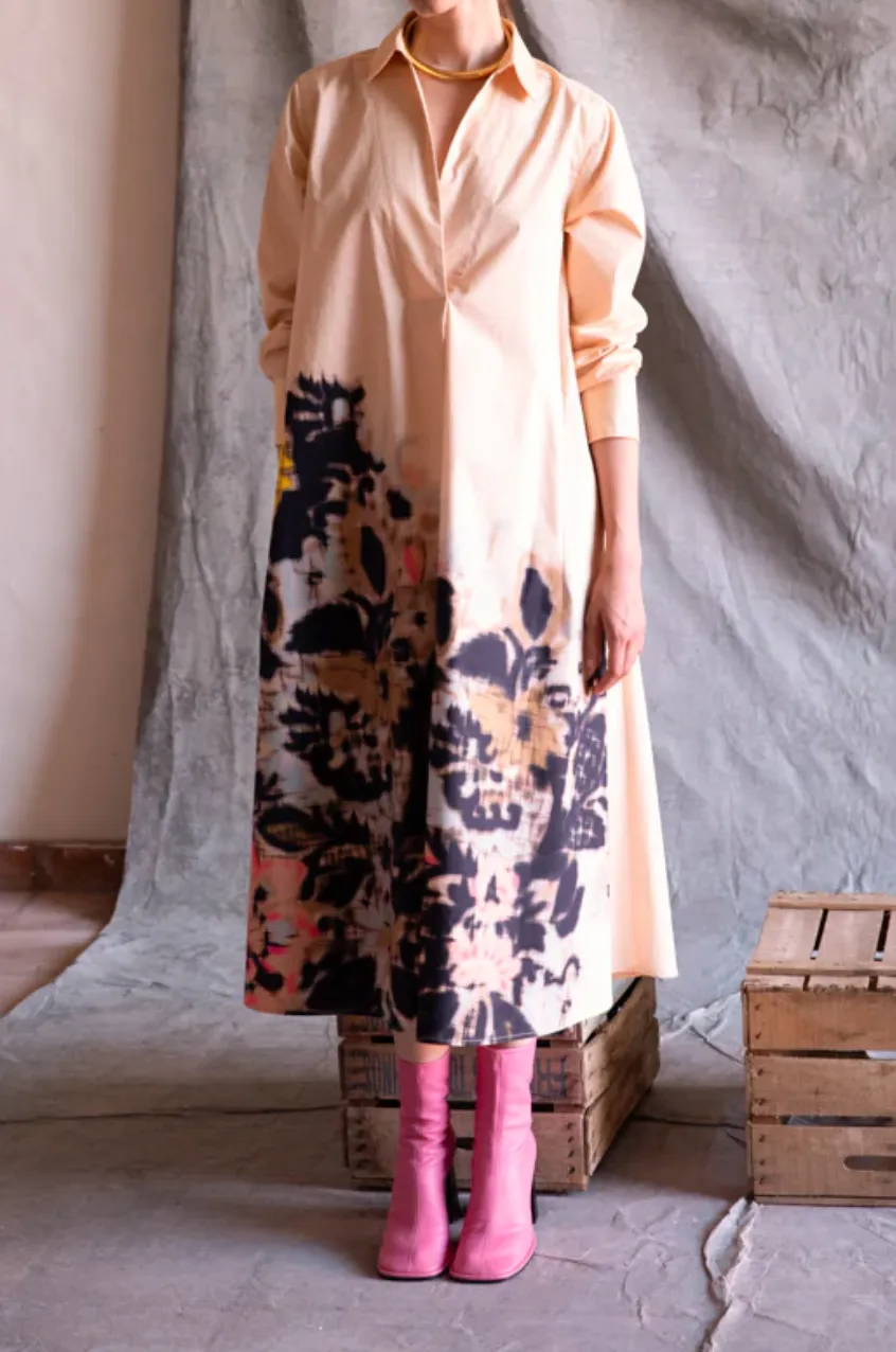 VESTIDO CAMISERO POPELN FLORAL