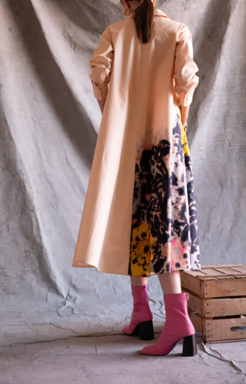 VESTIDO CAMISERO POPELN FLORAL