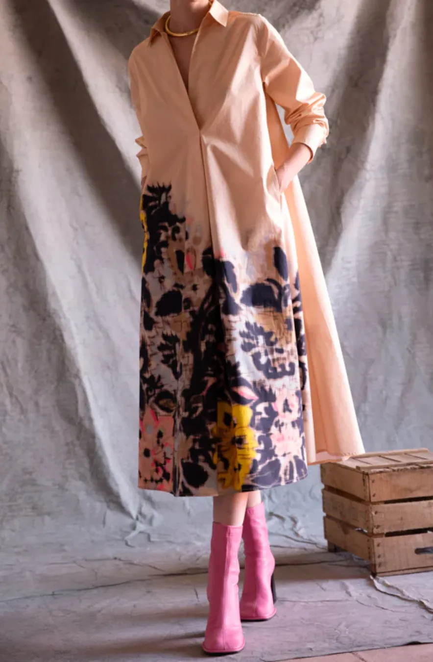 VESTIDO CAMISERO POPELN FLORAL