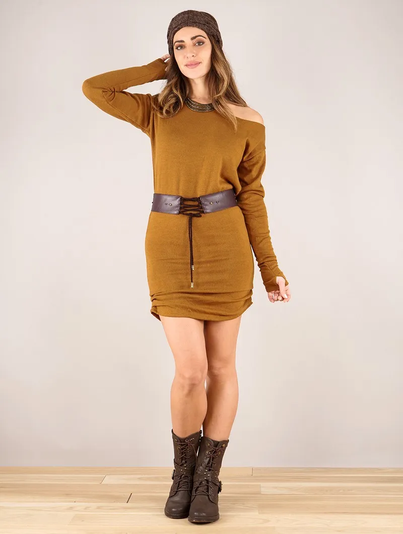 Vestido de punto con manga de murciélago 