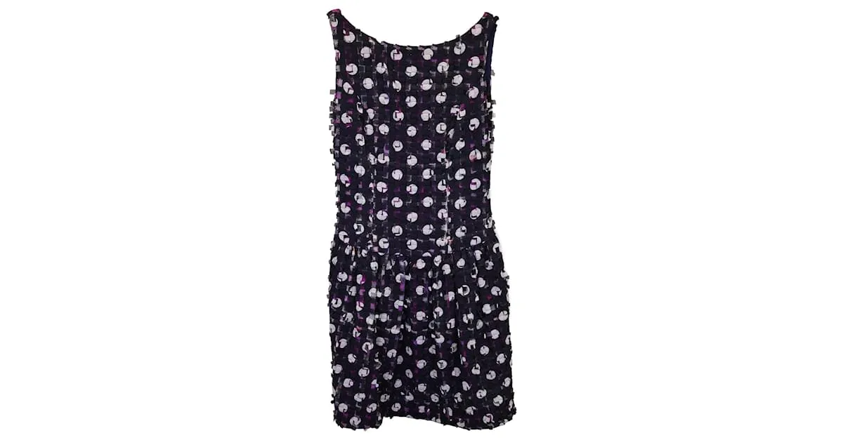 Vestido Jason Wu Boucle con espalda en V en seda azul marino 