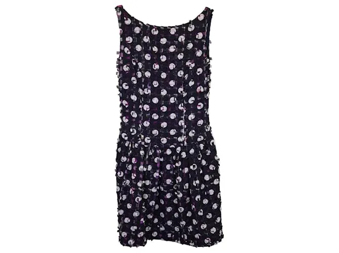 Vestido Jason Wu Boucle con espalda en V en seda azul marino 