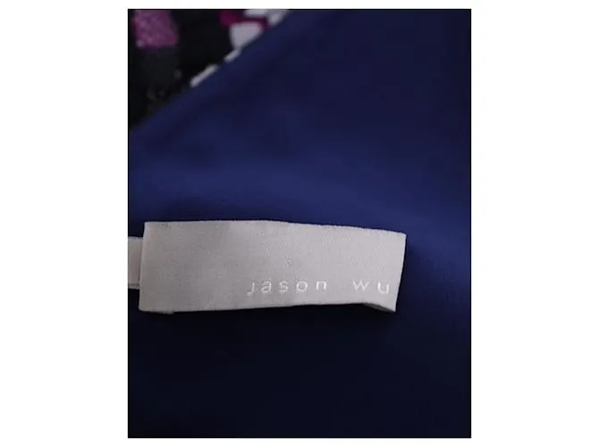 Vestido Jason Wu Boucle con espalda en V en seda azul marino 