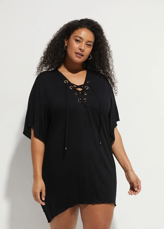 Vestido tipo túnica para la playa turquesa