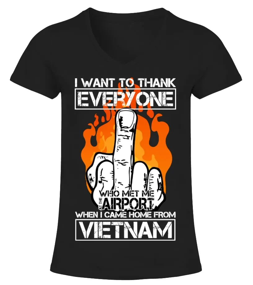 VIETNAMVETERAN AIRPORT CAMISETA CUELLO PICO MUJER