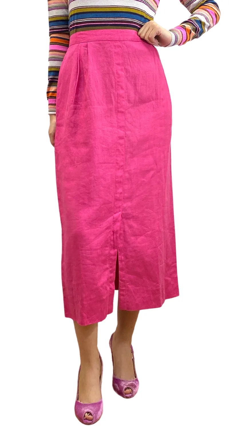 VINTAGE Falda Lino Rosada