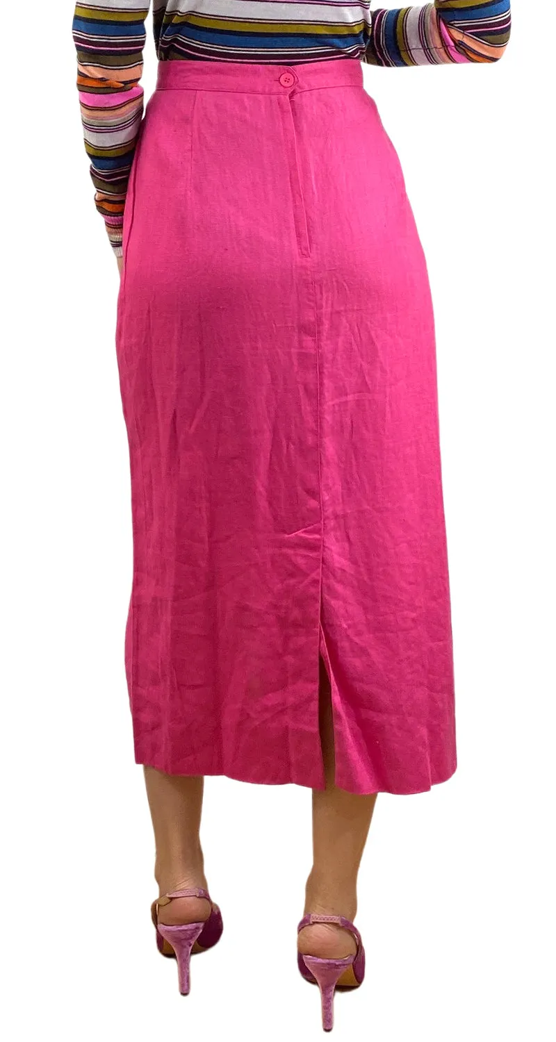VINTAGE Falda Lino Rosada