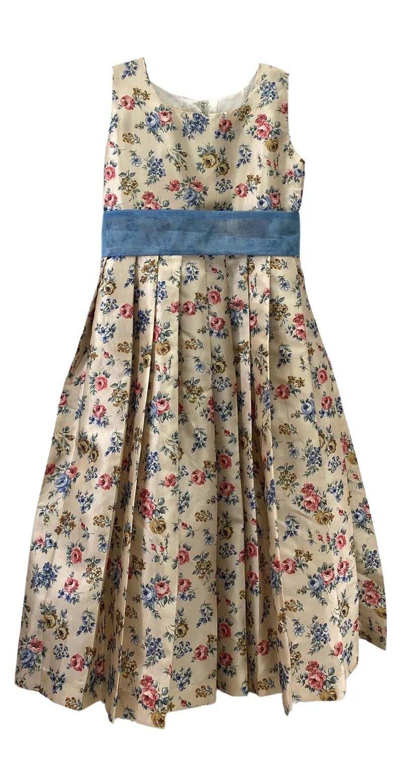 VINTAGE Vestido Floral Satinado