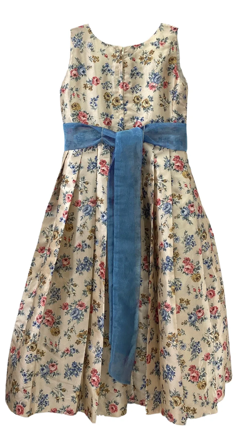 VINTAGE Vestido Floral Satinado