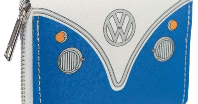 Volkswagen VW T1 Bulli Blue cartera con cremallera pequeña por pieza