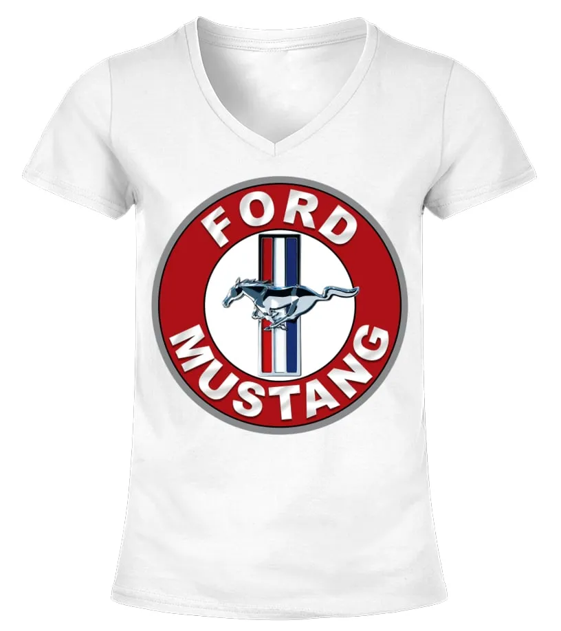 WT. Ford Mustang (14) Camiseta cuello pico Mujer