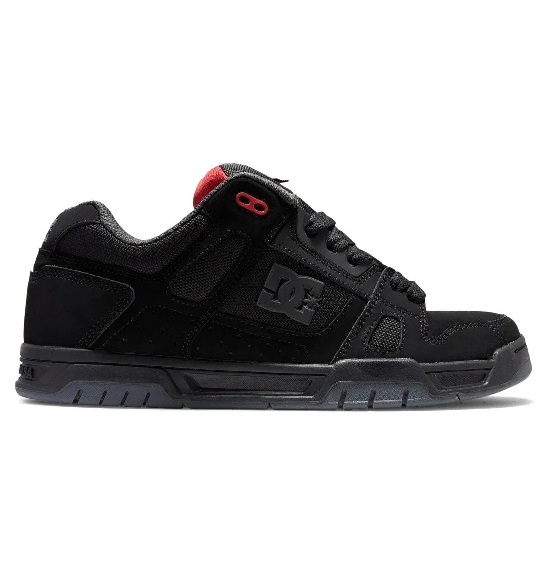 Zapatillas Dc Stag Negro Gris Rojo