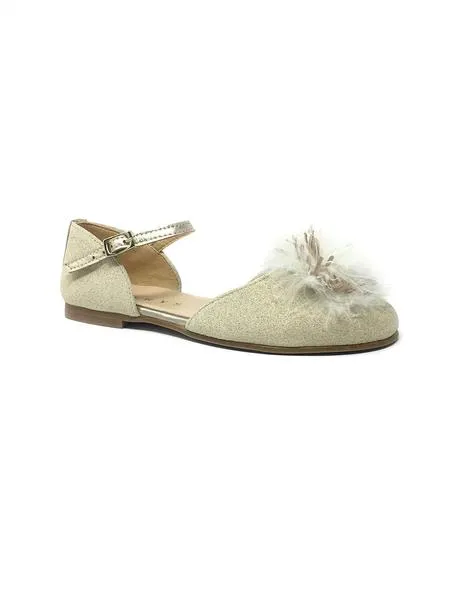 zapato con plumety platino