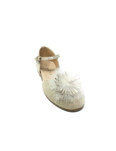 zapato con plumety platino