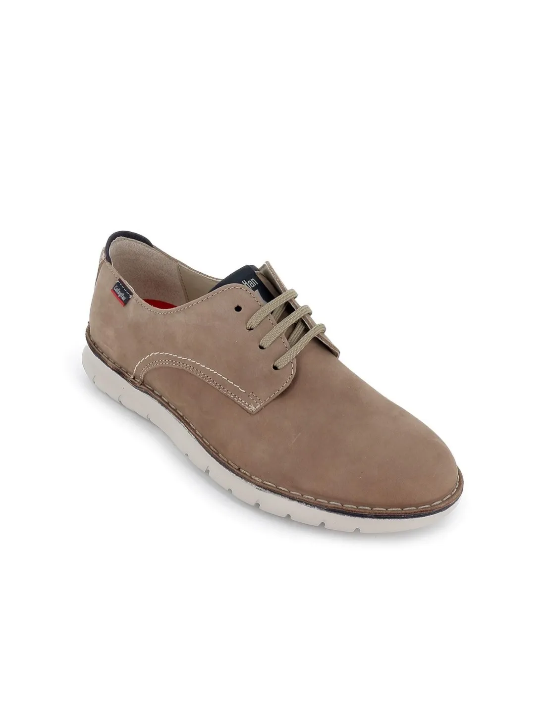 Zapato cordones diario piel hidrofuga hombre taupe Callaghan