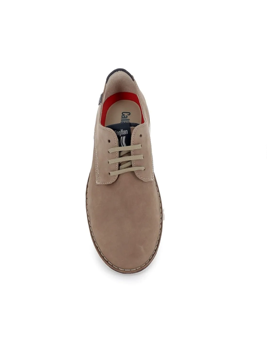 Zapato cordones diario piel hidrofuga hombre taupe Callaghan