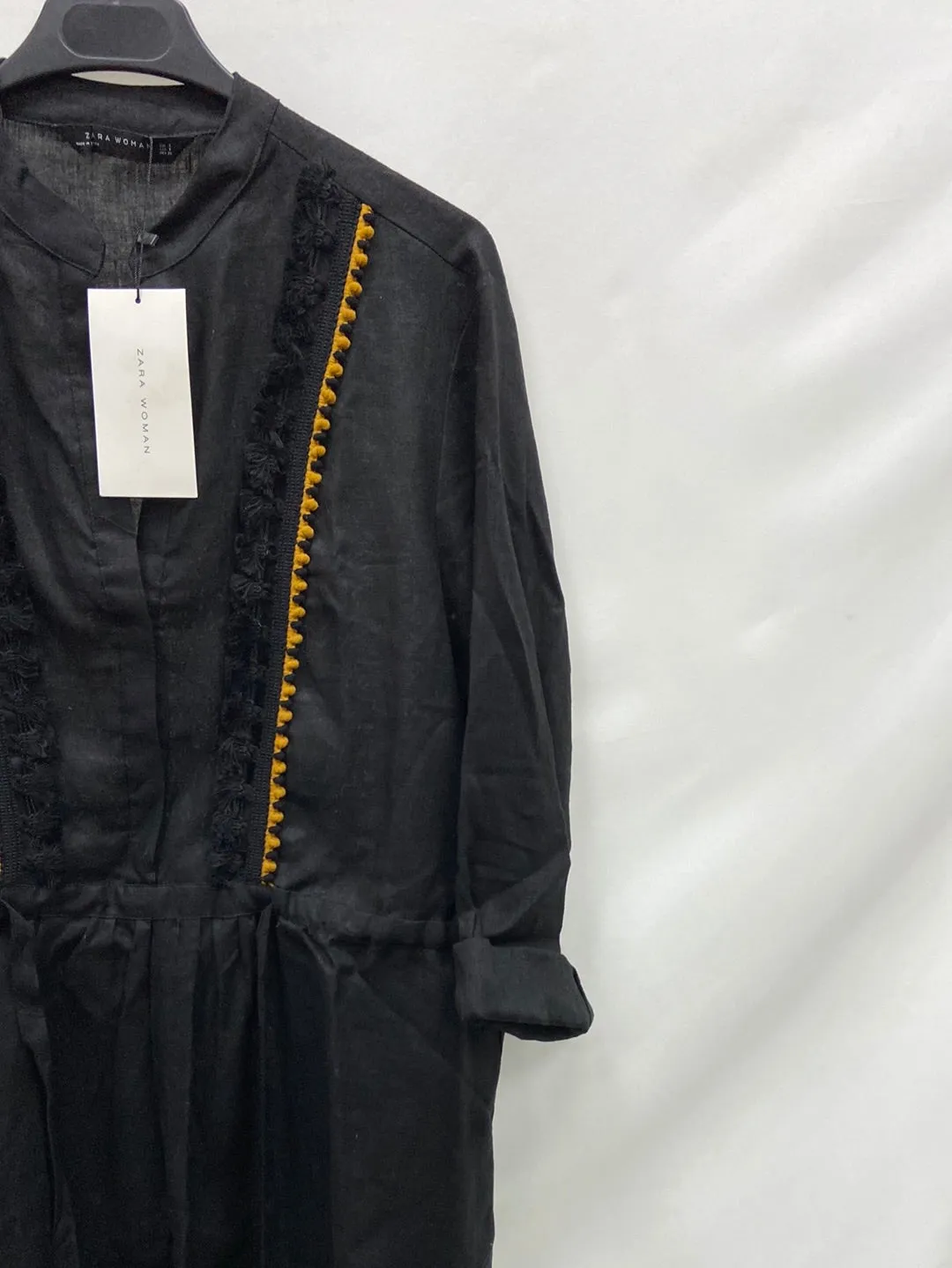 ZARA.Vestido negro Lino T.S